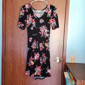 Monteau Black Flower Dress